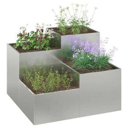 Vaso da giardino Argento 80 x 80 x 60 cm Acciaio zincato