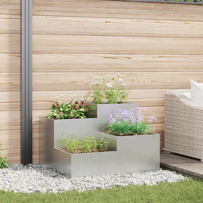 Vaso da giardino Argento 100 x 100 x 60 cm Acciaio zincato - homemem39