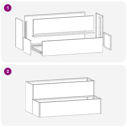 Vaso da giardino Nero 100 x 60 x 45 cm Acciaio