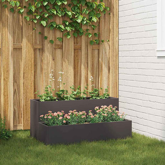 Vaso da giardino Nero 100 x 60 x 45 cm Acciaio