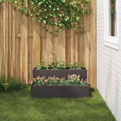 Vaso da giardino Nero 100 x 60 x 45 cm Acciaio