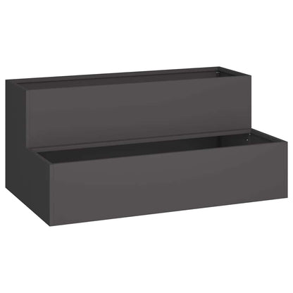 Vaso da giardino Nero 100 x 60 x 45 cm Acciaio