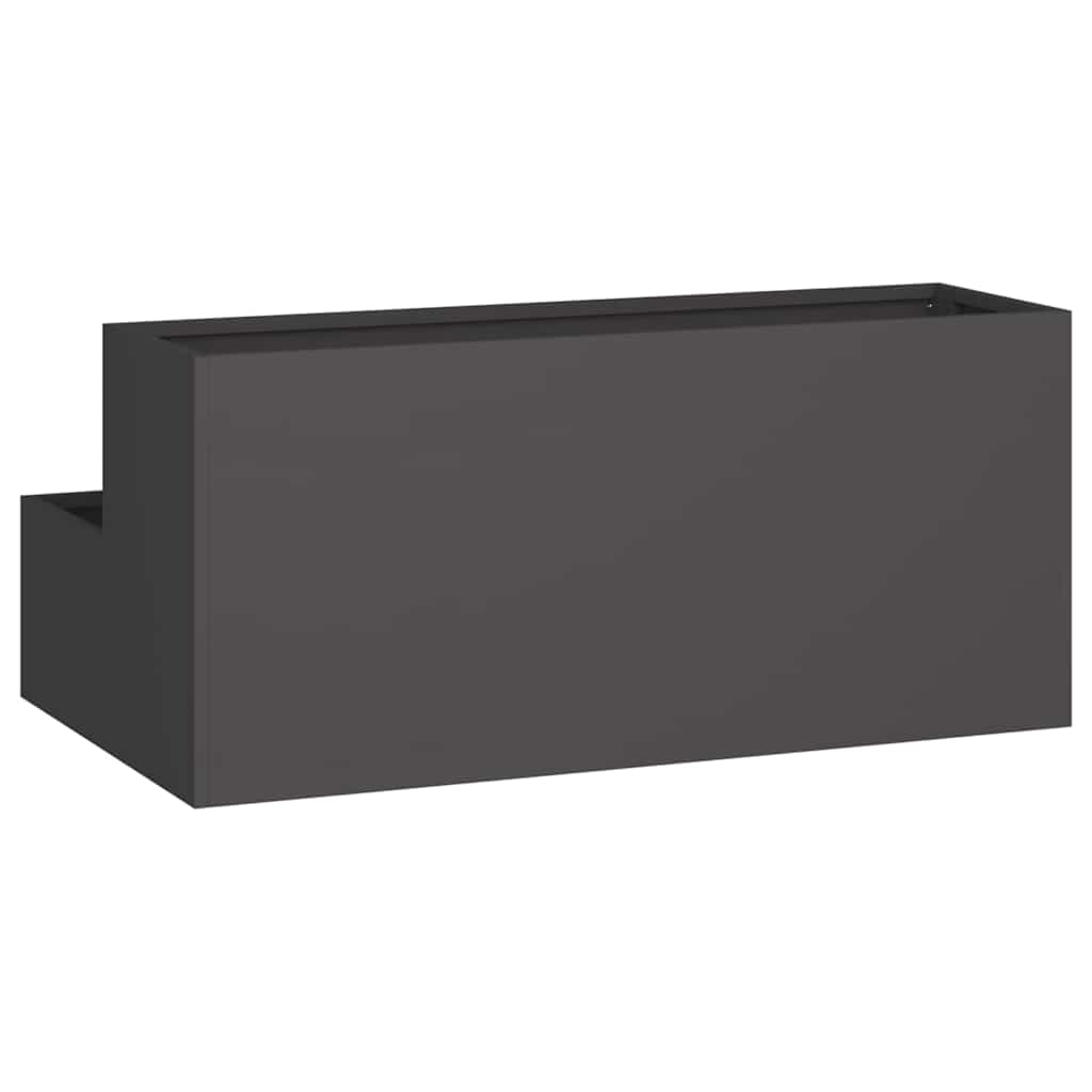 Vaso da giardino Nero 100 x 60 x 45 cm Acciaio