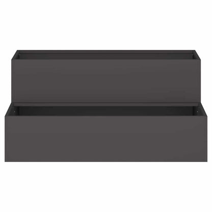 Vaso da giardino Nero 100 x 60 x 45 cm Acciaio