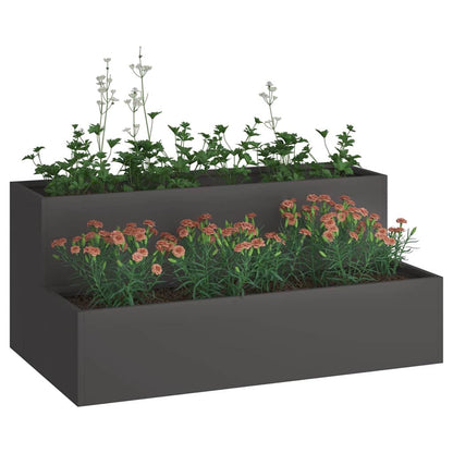 Vaso da giardino Nero 100 x 60 x 45 cm Acciaio