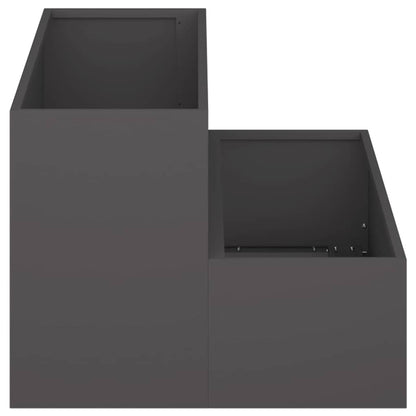 Vaso da giardino Nero 100 x 60 x 45 cm Acciaio