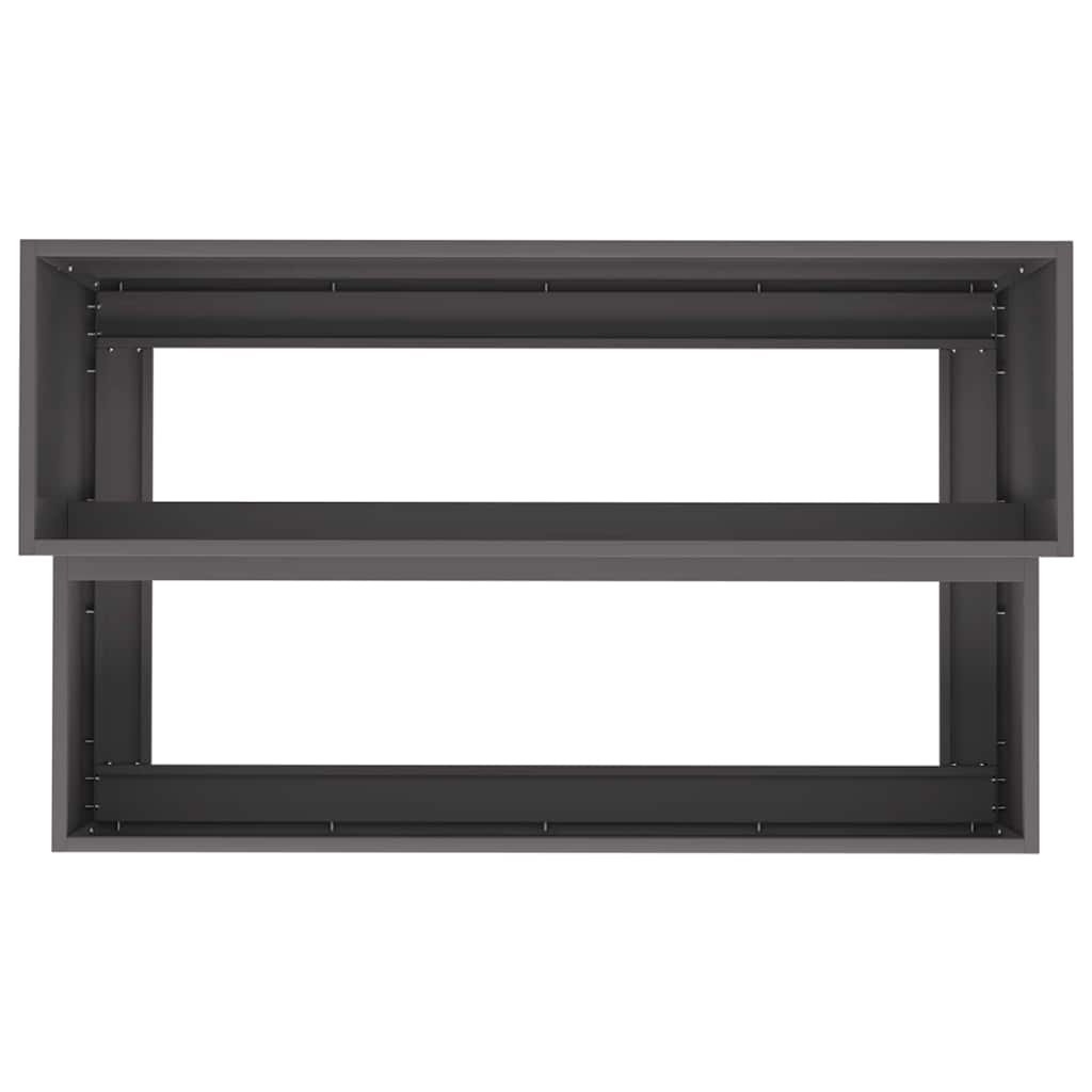 Vaso da giardino Nero 100 x 60 x 45 cm Acciaio