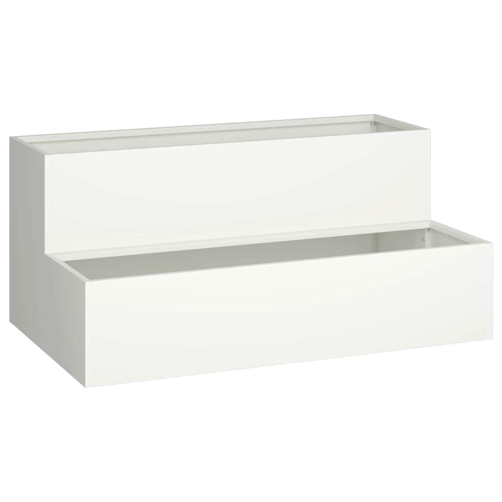 Vaso da giardino Bianco 100 x 60 x 45 cm Acciaio