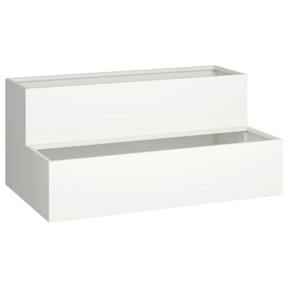 Vaso da giardino Bianco 100 x 60 x 45 cm Acciaio