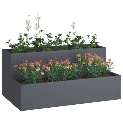 Vaso da giardino Antracite 100 x 60 x 45 cm Acciaio