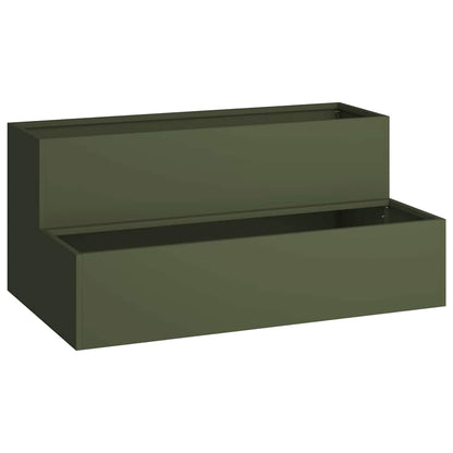 Vaso da giardino Oliver verde 100 x 60 x 45 cm Acciaio