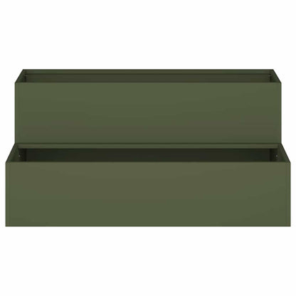 Vaso da giardino Oliver verde 100 x 60 x 45 cm Acciaio