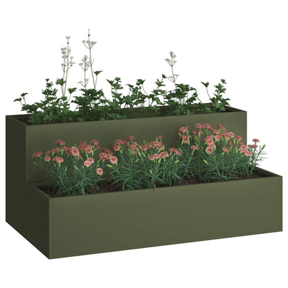 Vaso da giardino Oliver verde 100 x 60 x 45 cm Acciaio