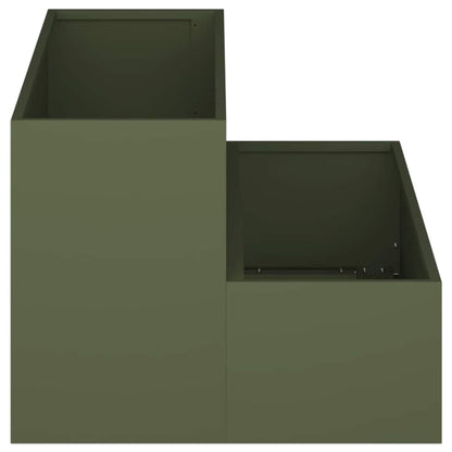 Vaso da giardino Oliver verde 100 x 60 x 45 cm Acciaio