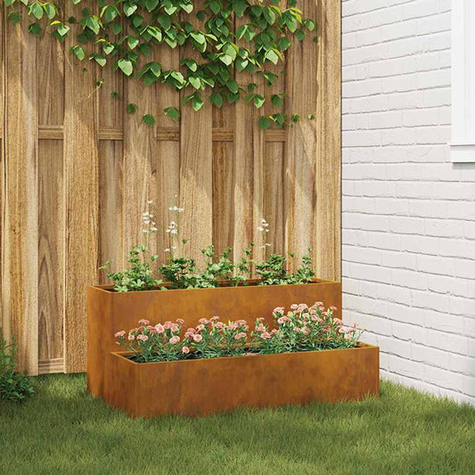 Vaso da giardino Ruggine 100 x 60 x 45 cm acciaio corten