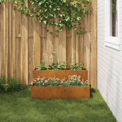 Vaso da giardino Ruggine 100 x 60 x 45 cm acciaio corten