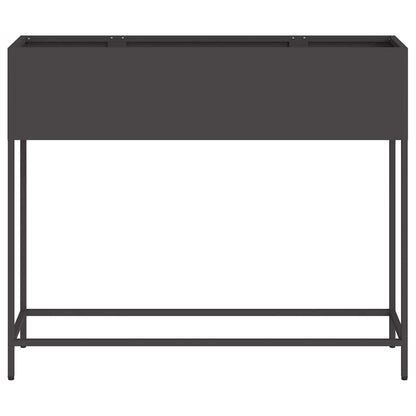 Vaso da Giardino Rialzato Nero 100 x 26 x 82 cm Acciaio