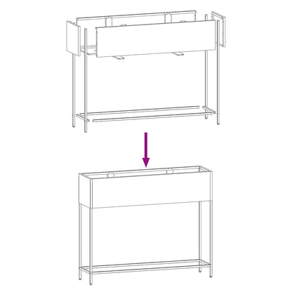Vaso da Giardino Rialzato Antracite 100 x 26 x 82 cm Acciaio | homemem39