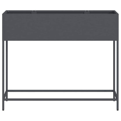 Vaso da Giardino Rialzato Antracite 100 x 26 x 82 cm Acciaio