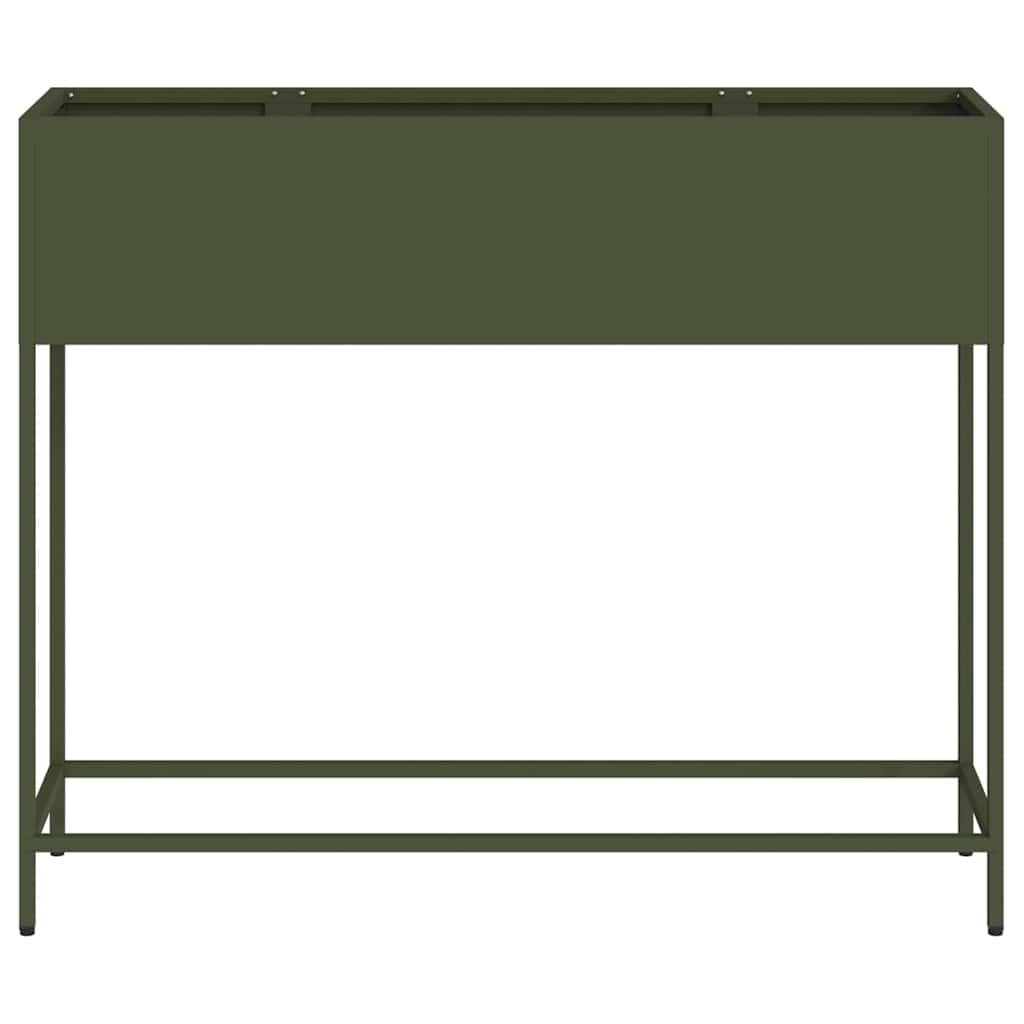 Vaso da Giardino Rialzato Oliver verde 100 x 26 x 82 cm Acciaio