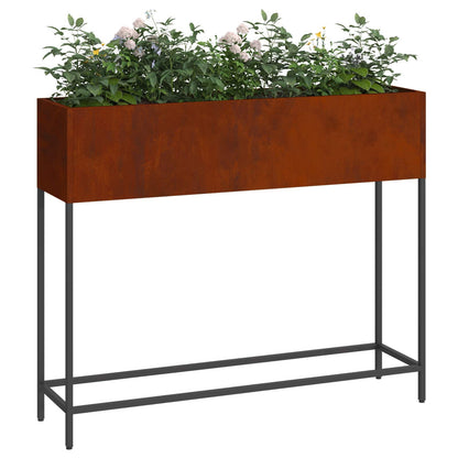 Vaso da Giardino Rialzato Ruggine 100 x 26 x 82 cm
