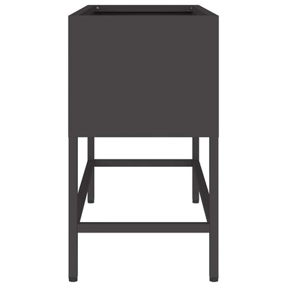 Vaso da Giardino Rialzato Nero 60 x 26 x 45 cm Acciaio