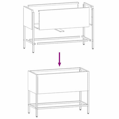 Vaso da Giardino Rialzato Oliver verde 60 x 26 x 45 cm Acciaio
