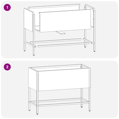 Vaso da Giardino Rialzato Argento 60 x 26 x 45 cm