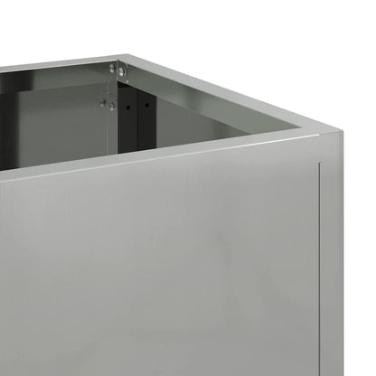 Vaso da Giardino Rialzato Argento 60 x 26 x 45 cm