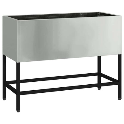 Vaso da Giardino Rialzato Argento 60 x 26 x 45 cm