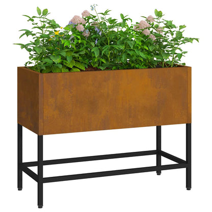 Vaso da Giardino Rialzato Ruggine 60 x 26 x 45 cm