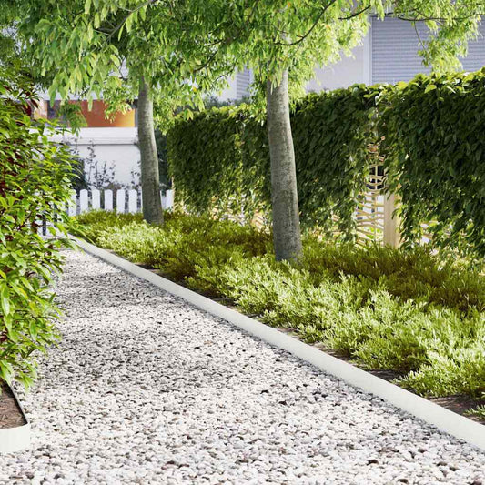 Bordura per Prato 20 pcs Bianco 100 x 0.05 x 20 cm