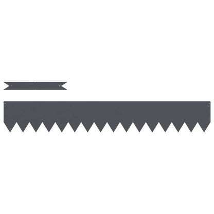 Bordura per Prato 50 pcs Antracite 100 x 0.05 x 20 cm