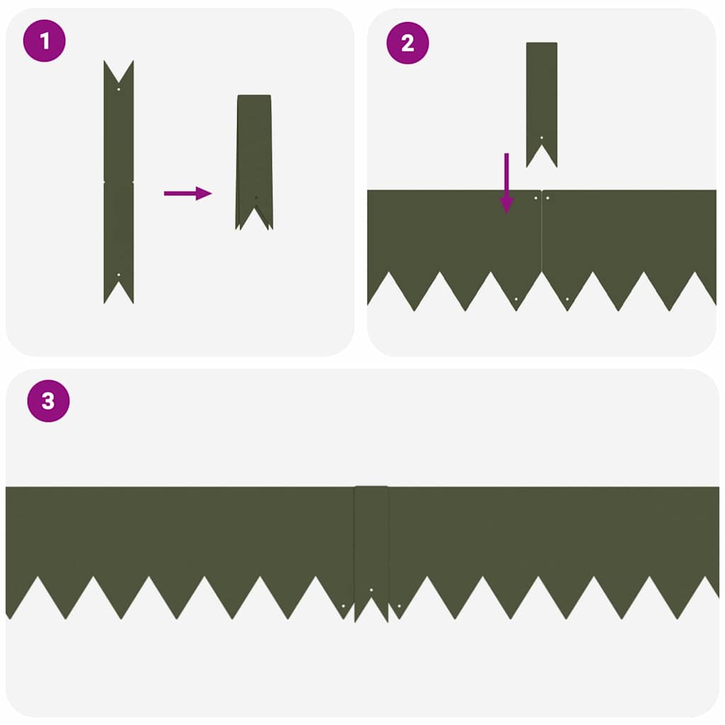 Bordura per Prato 20 pcs Verde oliva 100 x 0.05 x 20 cm