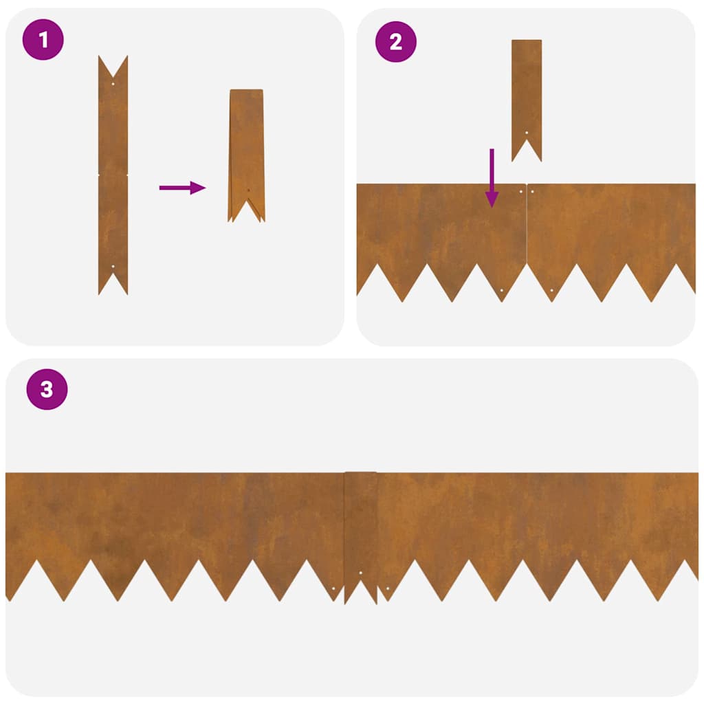 Bordura per Prato 30 pcs Marrone 100 x 0.05 x 20 cm