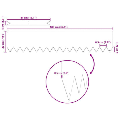 Bordura per Prato 10 pcs Antracite 100 x 0.05 x 20 cm