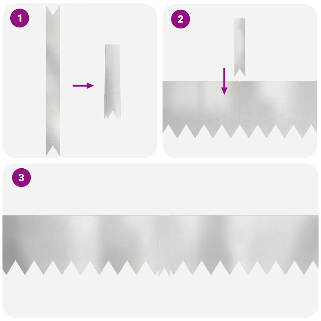 Bordura per Prato 20 pcs Argento 100 x 0.05 x 20 cm