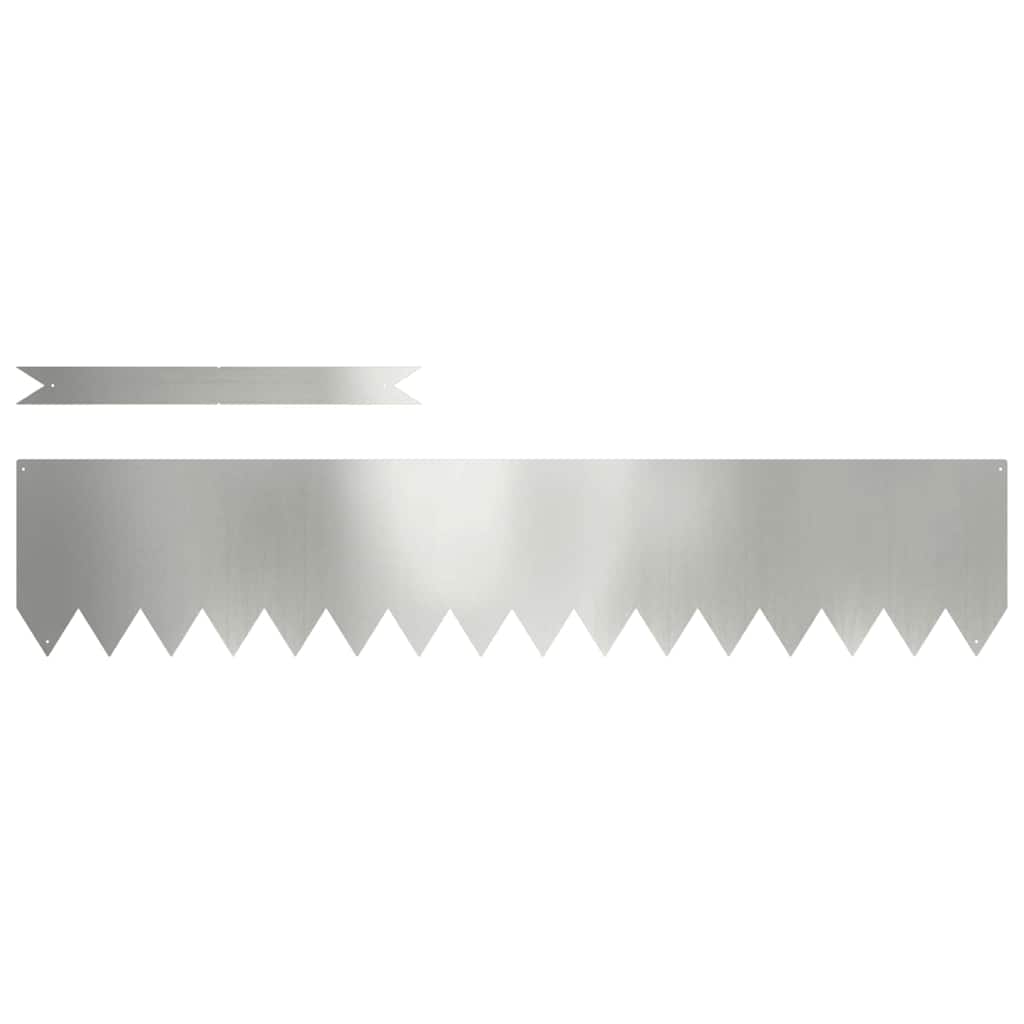 Bordura per Prato 10 pcs Argento 100 x 0.05 x 20 cm