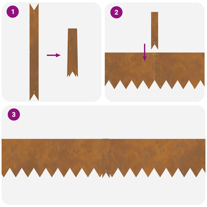 Bordura per Prato 20 pcs Marrone 100 x 0.05 x 20 cm