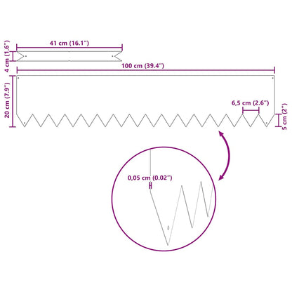 Bordura per Prato 30 pcs Marrone 100 x 0.05 x 20 cm