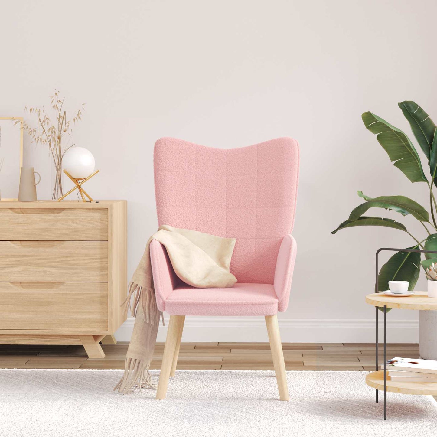 poltrona Rosa 62 x 67 x 95,5 cm Tessuto Sherpa
