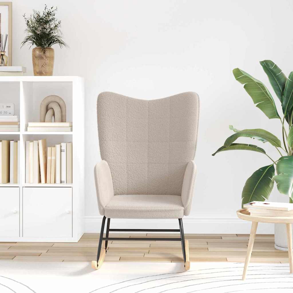 Sedia a dondolo Grigio chiaro Tessuto Sherpa