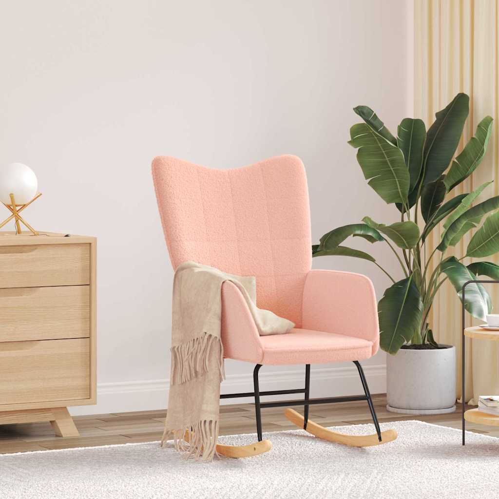 Sedia a dondolo Rosa Tessuto Sherpa