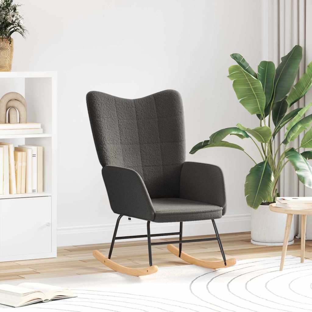 Sedia a dondolo Grigio scuro Tessuto Sherpa