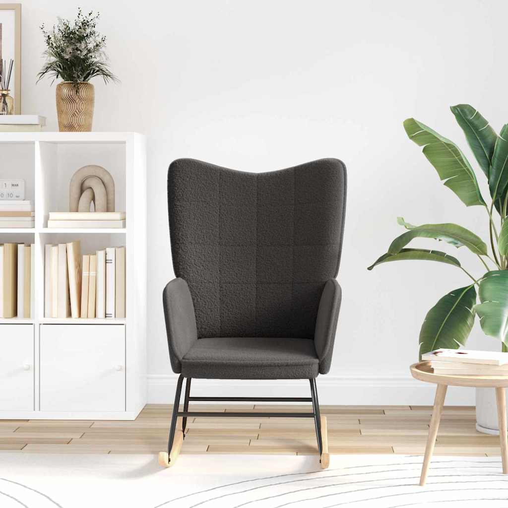 Sedia a dondolo Grigio scuro Tessuto Sherpa