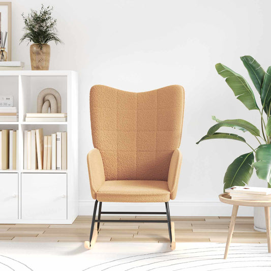 Sedia a dondolo Beige Tessuto Sherpa | homemem39