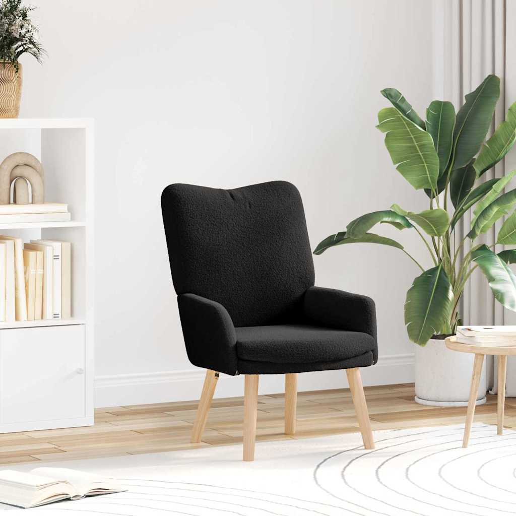 poltrona Nero 63 x 67 x 94 cm Tessuto di Pecora e Plywood | homemem39