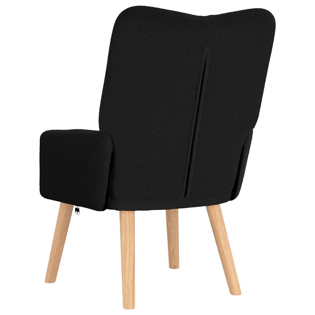 poltrona Nero 63 x 67 x 94 cm Tessuto di Pecora e Plywood | homemem39