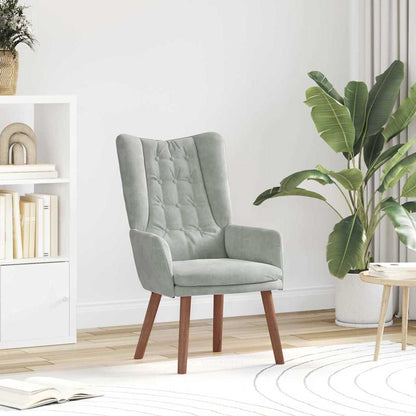 Sedia rilassante Grigio chiaro 63 x 67 x 94 cm Velluto - homemem39