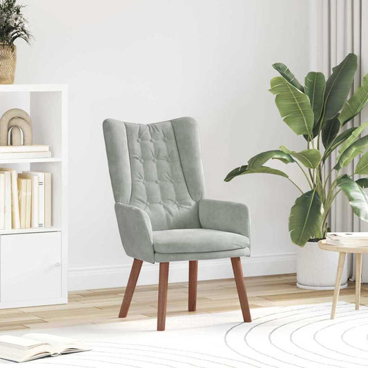 Sedia rilassante Grigio chiaro 63 x 67 x 94 cm Velluto - homemem39